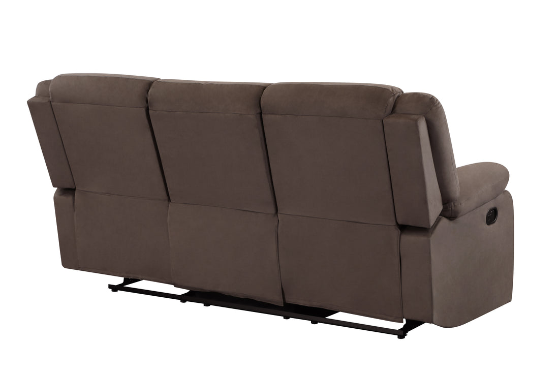 Transitional Microfiber Fabric Upholstered Sofa Brown Foam Fabric