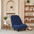 Single Sofa Reclining Chair Japanese Chair Lazy Sofa Tatami Balcony Reclining Chair Leisure Sofa Adjustable Chair Navy Blue Cotton Metal
