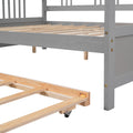 Full Size Daybed Wood Bed With Twin Size Trundle,Gray Gray Solid Wood