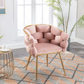 Luxury Modern Simple Leisure Velvet Single Sofa Chair Bedroom Lazy Person Household Dresser Stool Manicure Table Back Chair Pink Set Of 2 Pink Velvet