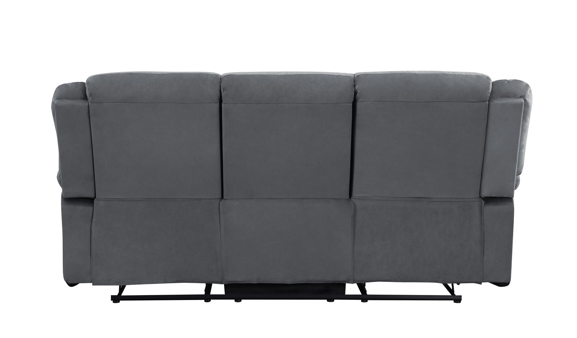 Transitional Microfiber Fabric Upholstered Sofa Gray Foam Fabric