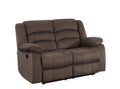 Transitional Microfiber Fabric Upholstered Loveseat Brown Foam Fabric