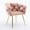 Luxury Modern Simple Leisure Velvet Single Sofa Chair Bedroom Lazy Person Household Dresser Stool Manicure Table Back Chair Pink Set Of 2 Pink Velvet