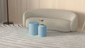 Upgrade Mdf Nesting Table Set Of 2, Mutifunctional For Living Room Small Space,No Need Assembly,Baby Blue Blue Mdf