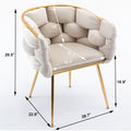 Luxury Modern Simple Leisure Velvet Single Sofa Chair Bedroom Lazy Person Household Dresser Stool Manicure Table Back Chair Turquoise Set Of 2 Beige Velvet