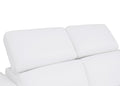 Top Grain Italian Leather Sofa With Power Recliner White Foam Leather