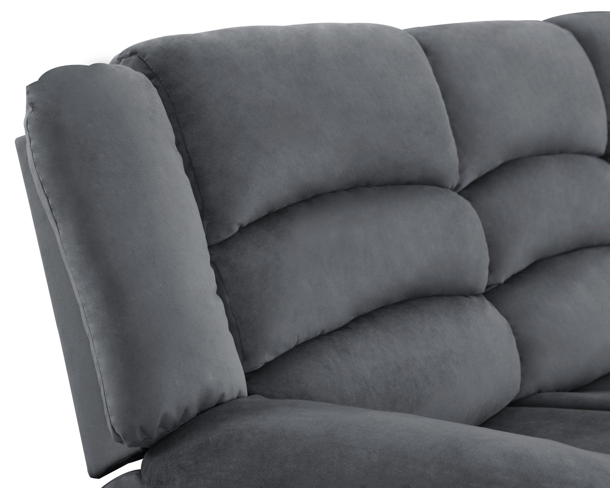 Transitional Microfiber Fabric Upholstered Sofa Gray Foam Fabric