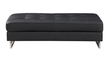 Genuine Leather Ottoman Black Foam Leather