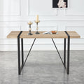 Rustic Industrial Rectangular Wood Dining Table For 4 6 Person, With 1.5