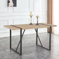 Rustic Industrial Rectangular Wood Dining Table For 4 6 Person, With 1.5