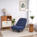 Single Sofa Reclining Chair Japanese Chair Lazy Sofa Tatami Balcony Reclining Chair Leisure Sofa Adjustable Chair Navy Blue Cotton Metal