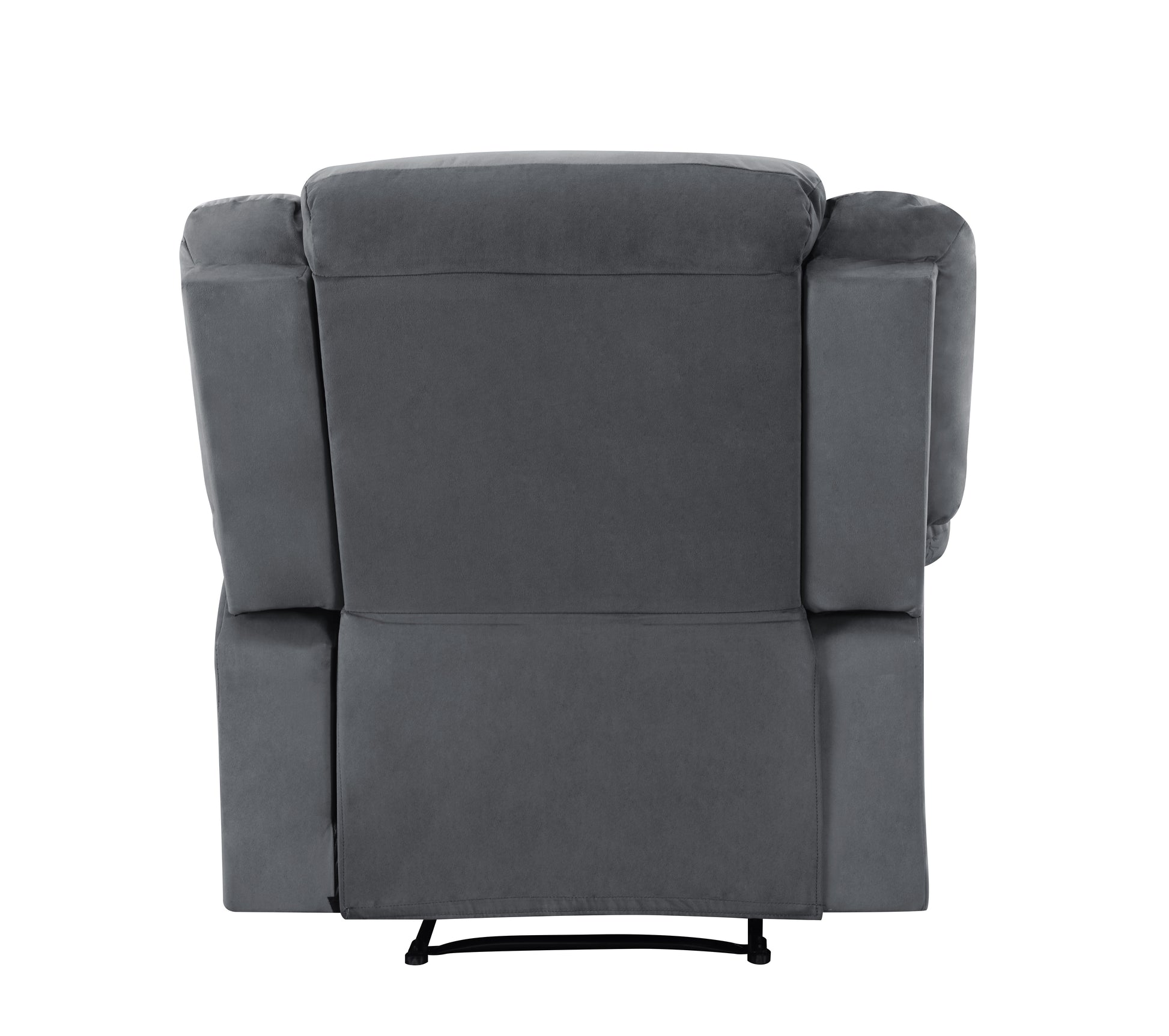 Transitional Microfiber Fabric Recliner Chair Gray Foam Fabric