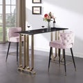 Woker Furniure Contemporary Velvet Upholstered Counter Height Stool With Gold Tipped, Black Metal Legs, 22