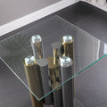 Stainless Steel Square Glass End Table For Living Room 20