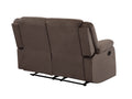 Transitional Microfiber Fabric Upholstered Loveseat Brown Foam Fabric