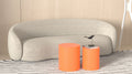 Upgrade Mdf Nesting Table Set Of 2, Mutifunctional For Living Room Small Space Goods Display, Bright Orange Orange Mdf