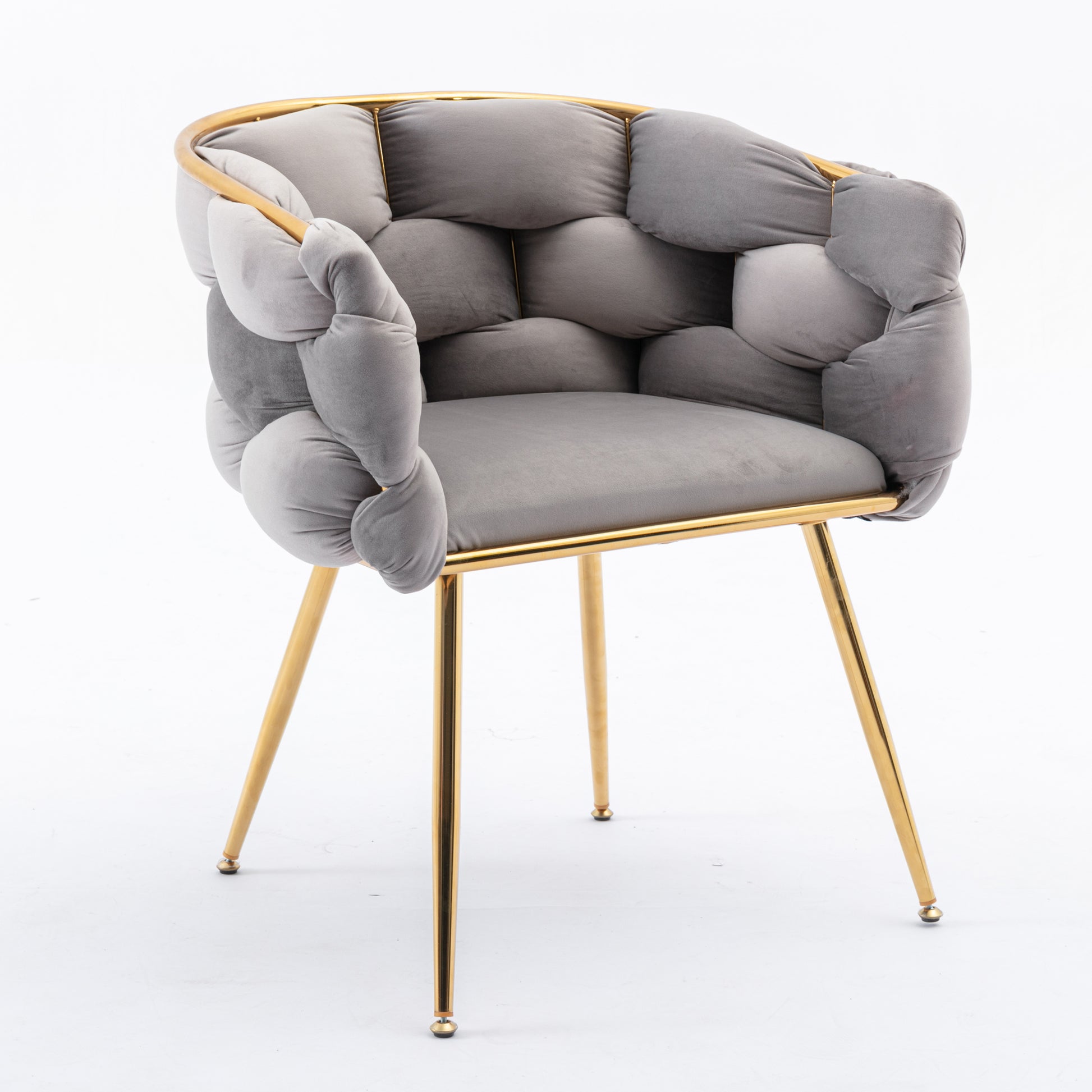 Luxury Modern Simple Leisure Velvet Single Sofa Chair Bedroom Lazy Person Household Dresser Stool Manicure Table Back Chair Gray Gray Velvet