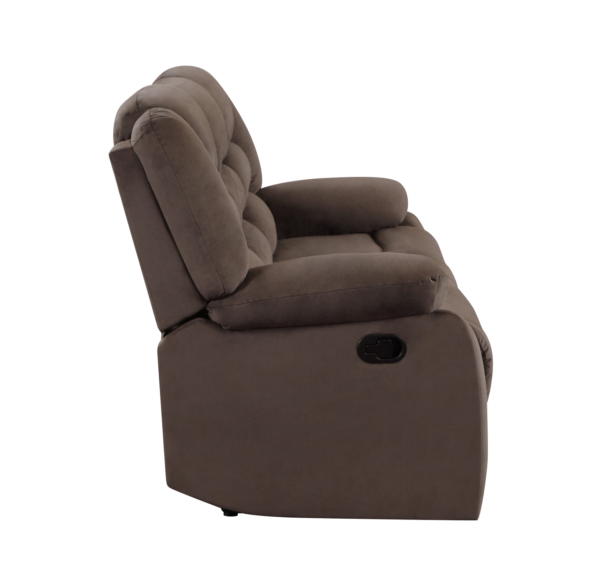 Transitional Microfiber Fabric Recliner Chair Brown Foam Fabric