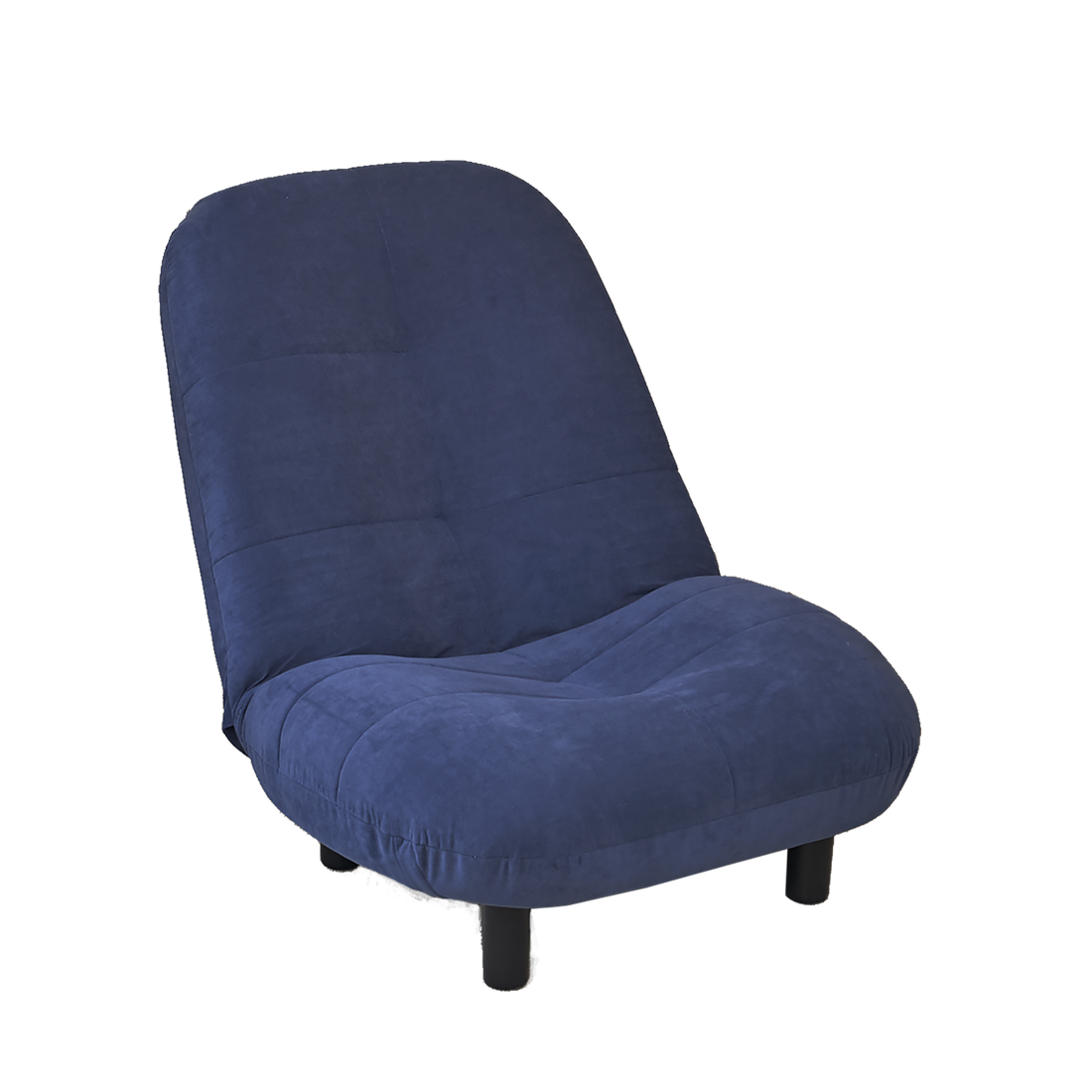 Single Sofa Reclining Chair Japanese Chair Lazy Sofa Tatami Balcony Reclining Chair Leisure Sofa Adjustable Chair Navy Blue Cotton Metal