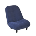 Single Sofa Reclining Chair Japanese Chair Lazy Sofa Tatami Balcony Reclining Chair Leisure Sofa Adjustable Chair Navy Blue Cotton Metal