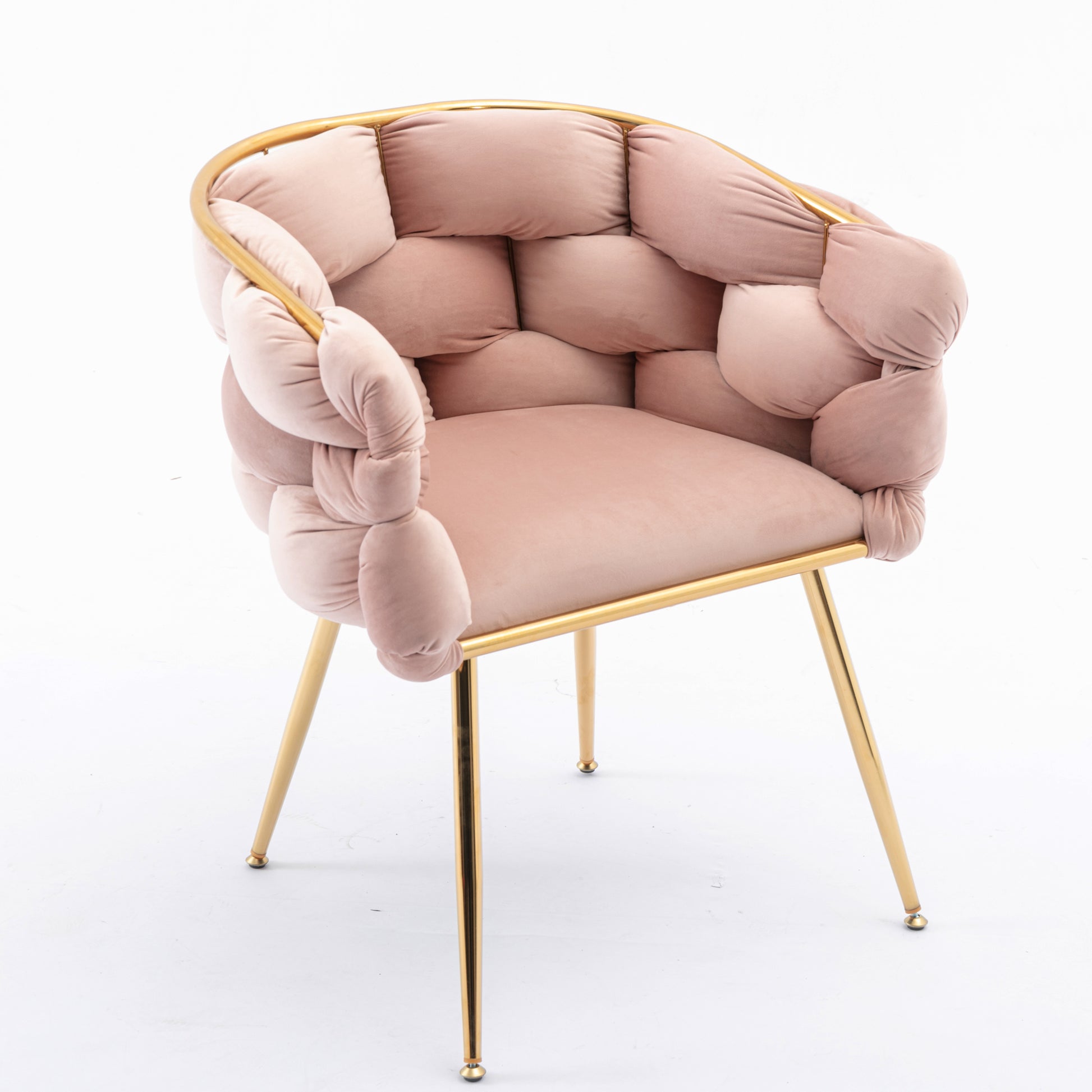 Luxury Modern Simple Leisure Velvet Single Sofa Chair Bedroom Lazy Person Household Dresser Stool Manicure Table Back Chair Pink Pink Velvet