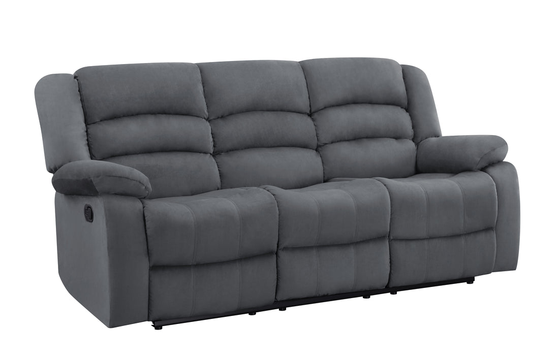 Transitional Microfiber Fabric Upholstered Sofa Gray Foam Fabric