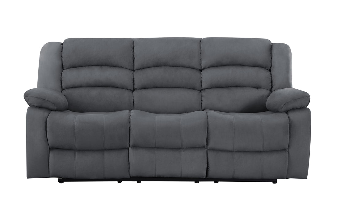 Transitional Microfiber Fabric Upholstered Sofa Gray Foam Fabric