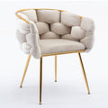 Luxury Modern Simple Leisure Velvet Single Sofa Chair Bedroom Lazy Person Household Dresser Stool Manicure Table Back Chair Beige Beige Velvet