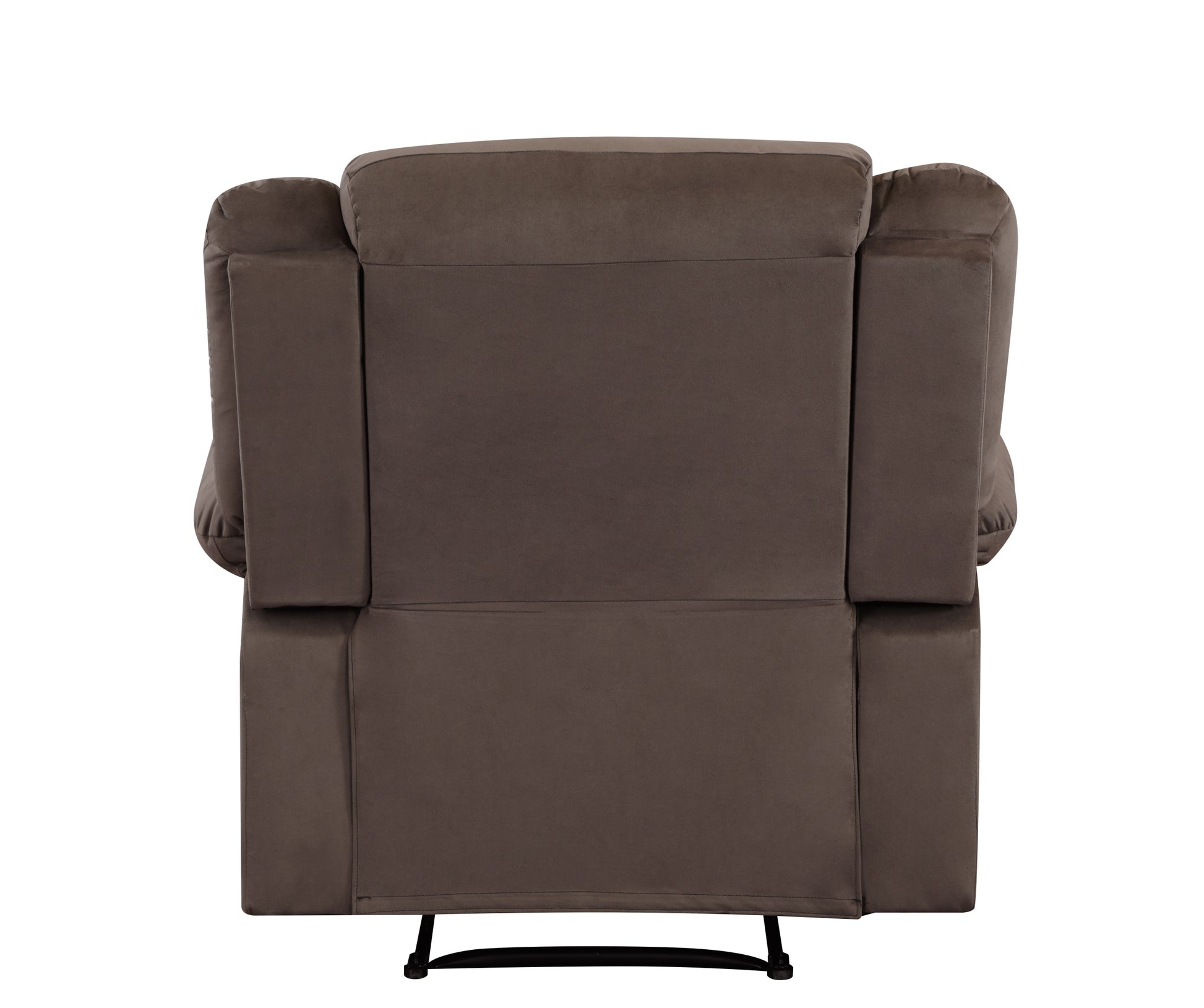 Transitional Microfiber Fabric Recliner Chair Brown Foam Fabric