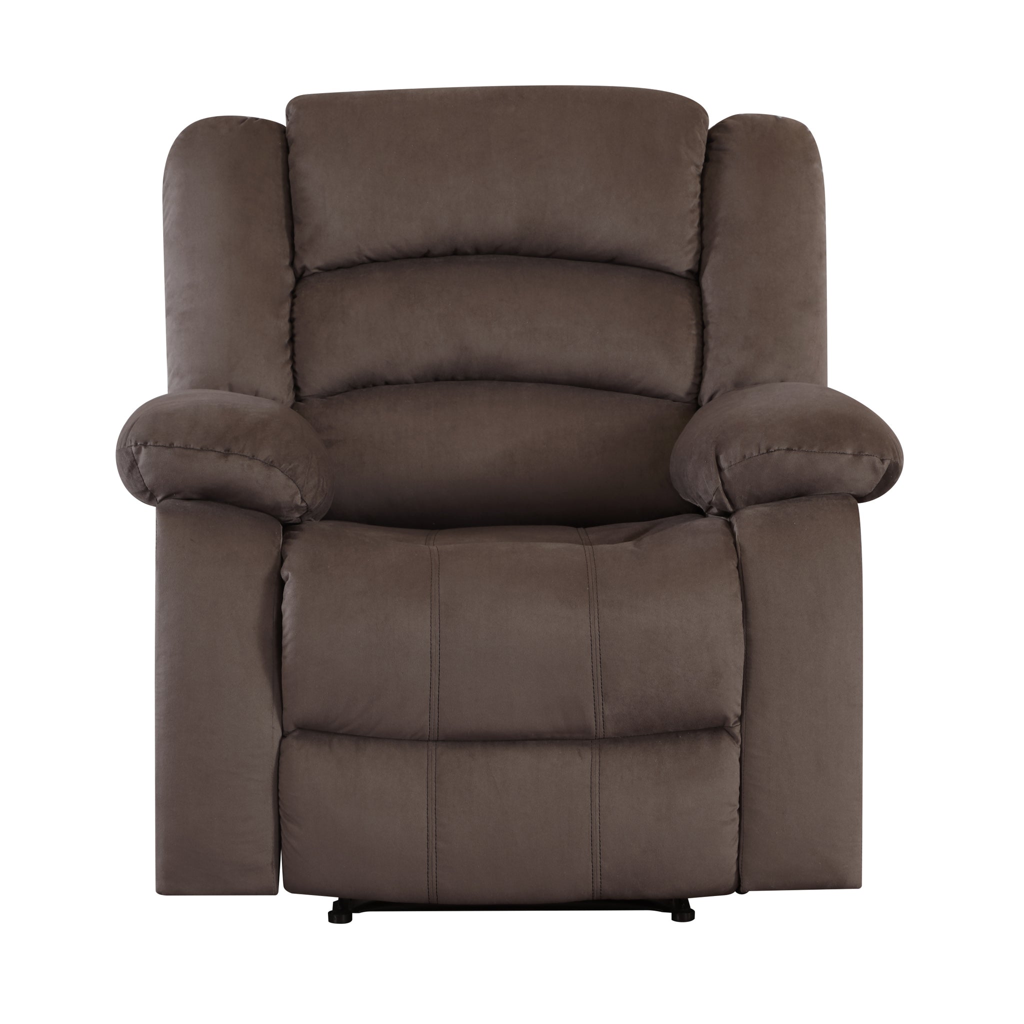 Transitional Microfiber Fabric Recliner Chair Brown Foam Fabric