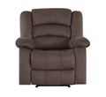 Transitional Microfiber Fabric Recliner Chair Brown Foam Fabric