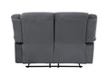 Transitional Microfiber Fabric Upholstered Loveseat Gray Foam Fabric