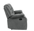 Transitional Microfiber Fabric Upholstered Loveseat Gray Foam Fabric