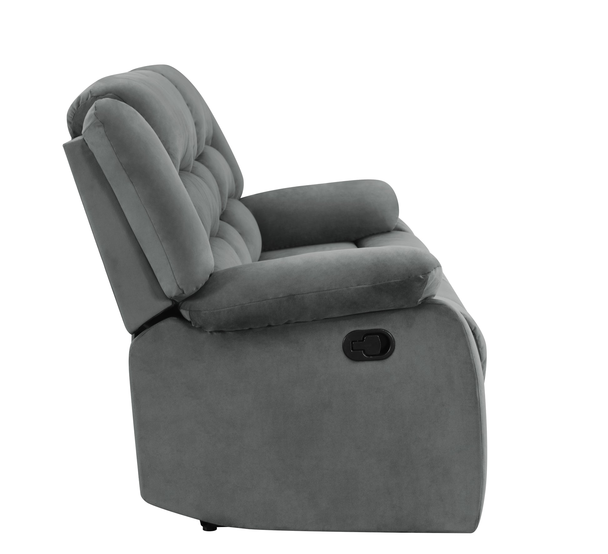 Transitional Microfiber Fabric Recliner Chair Gray Foam Fabric