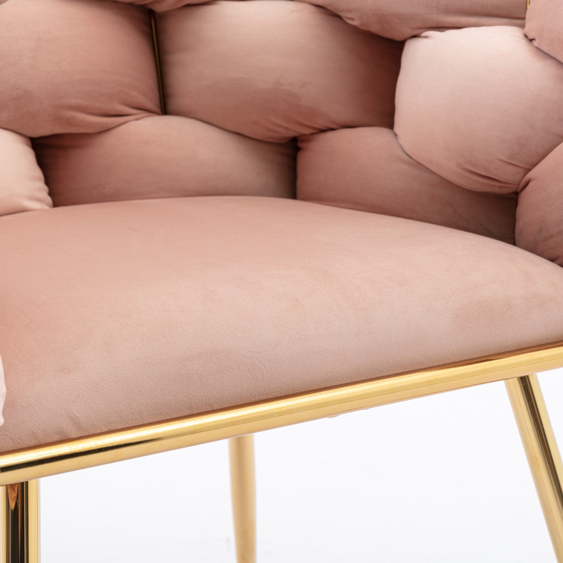 Luxury Modern Simple Leisure Velvet Single Sofa Chair Bedroom Lazy Person Household Dresser Stool Manicure Table Back Chair Pink Set Of 2 Pink Velvet