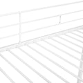 Twin Over Twin Bunk Bed Metal Bed With Half Roof, Guardrail And Ladder White White Metal