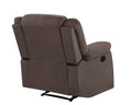 Transitional Microfiber Fabric Recliner Chair Brown Foam Fabric