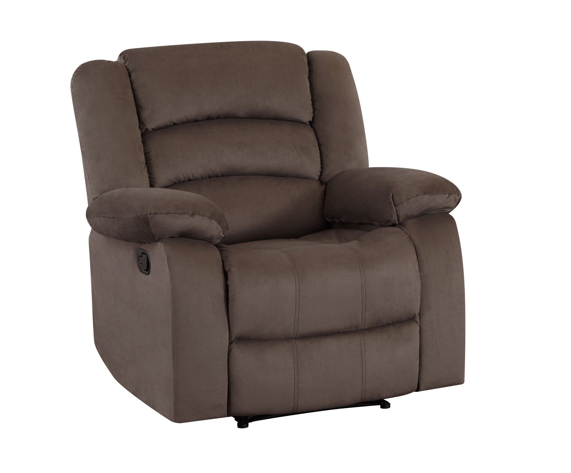 Transitional Microfiber Fabric Recliner Chair Brown Foam Fabric