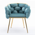 Luxury Modern Simple Leisure Velvet Single Sofa Chair Bedroom Lazy Person Household Dresser Stool Manicure Table Back Chair Blue Blue Velvet