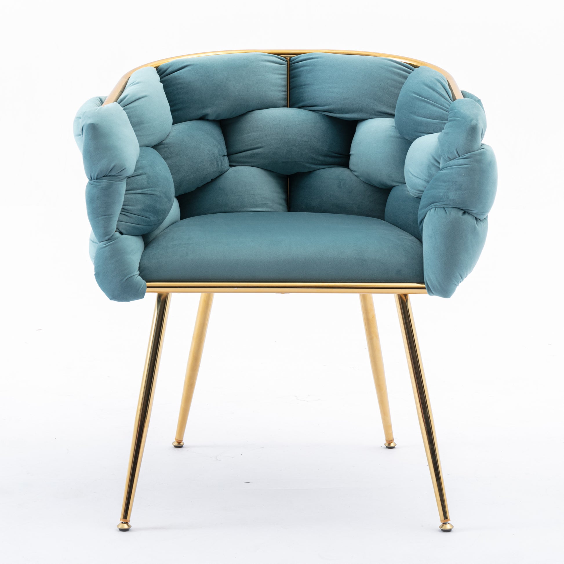 Luxury Modern Simple Leisure Velvet Single Sofa Chair Bedroom Lazy Person Household Dresser Stool Manicure Table Back Chair Blue Blue Velvet
