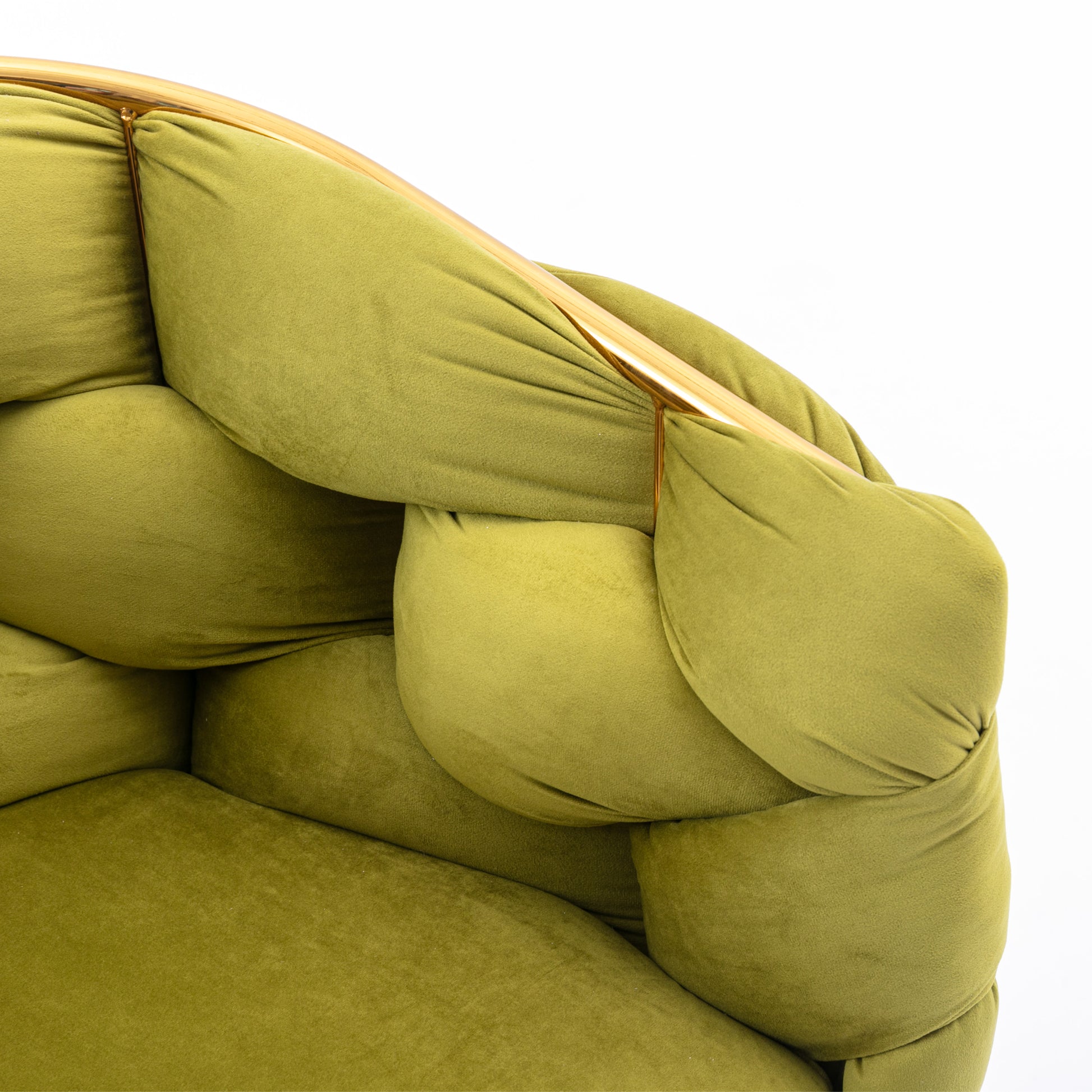 Luxury Modern Simple Leisure Velvet Single Sofa Chair Bedroom Lazy Person Household Dresser Stool Manicure Table Back Chair Olive Green Olive Green Velvet