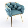 Luxury Modern Simple Leisure Velvet Single Sofa Chair Bedroom Lazy Person Household Dresser Stool Manicure Table Back Chair Blue Blue Velvet