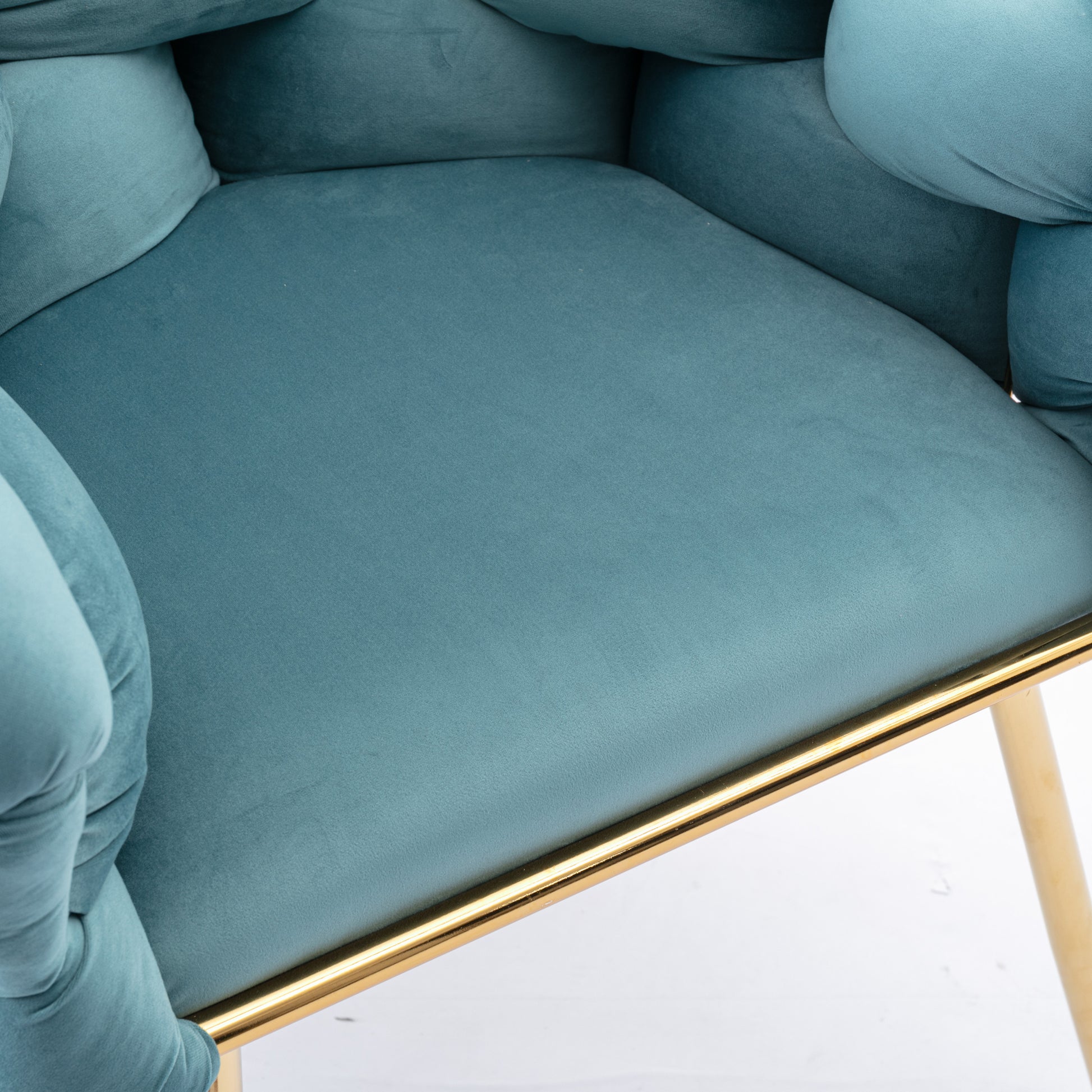 Luxury Modern Simple Leisure Velvet Single Sofa Chair Bedroom Lazy Person Household Dresser Stool Manicure Table Back Chair Blue Blue Velvet
