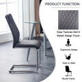 Modern Dining Chairs With Faux Leather Padded Seat Dining Living Room Chairs Upholstered Chair With Metal Legs Design For Kitchen, Living, Bedroom, Dining Room Side Chairs Set Of 8 Grey Pu C 001 Grey Foam Pu