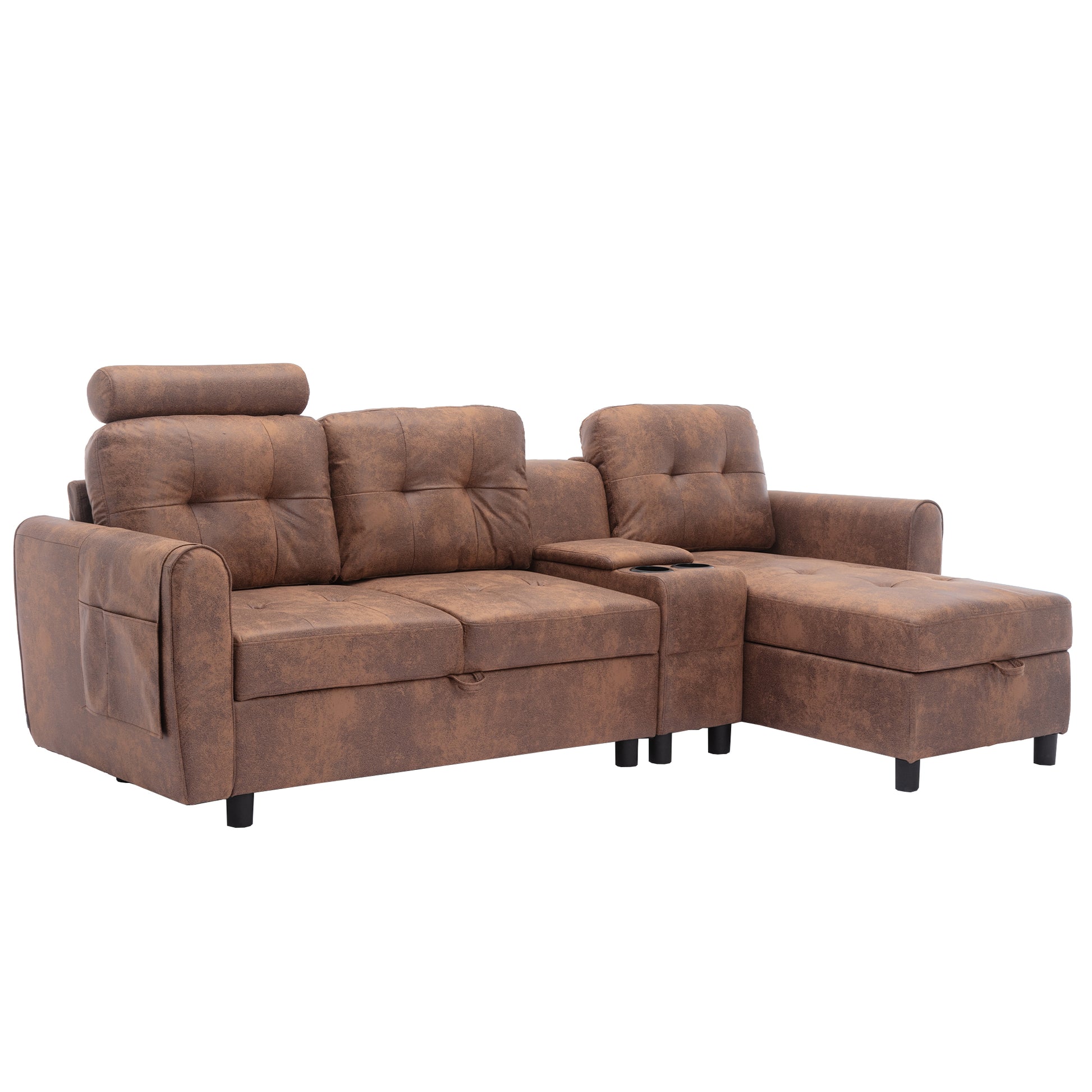 United We Win Storage Sofa Living Room Sofa Cozy Sectional Sofa Coffee Polyester