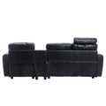 United We Win Storage Sofa Living Room Sofa Cozy Sectional Sofa Black Pu Pu Leather