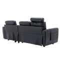 United We Win Storage Sofa Living Room Sofa Cozy Sectional Sofa Black Pu Pu Leather