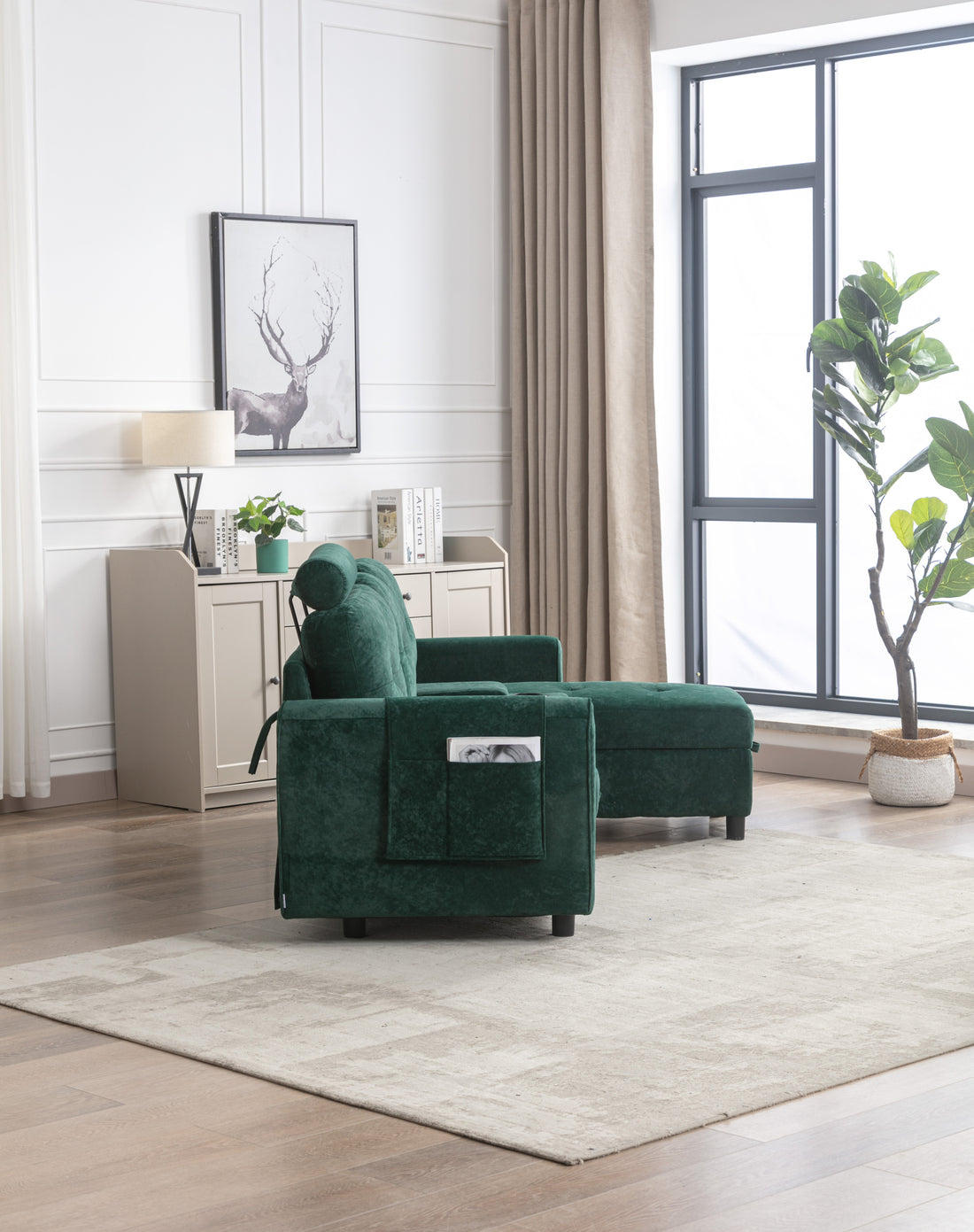 United We Win Storage Sofa Living Room Sofa Cozy Sectional Sofa Emerald Polyester