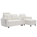 United We Win Storage Sofa Living Room Sofa Cozy Sectional Sofa White Polyester