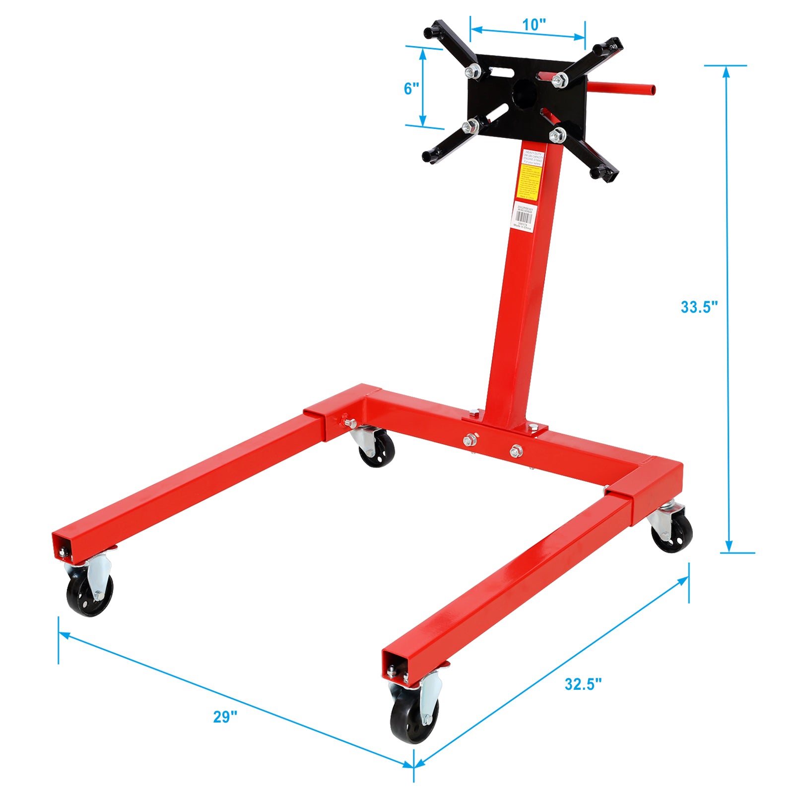 Engine Stand,Vehicle Engine Block Stand,Steel Ratating Head 1250Lbs Red Steel